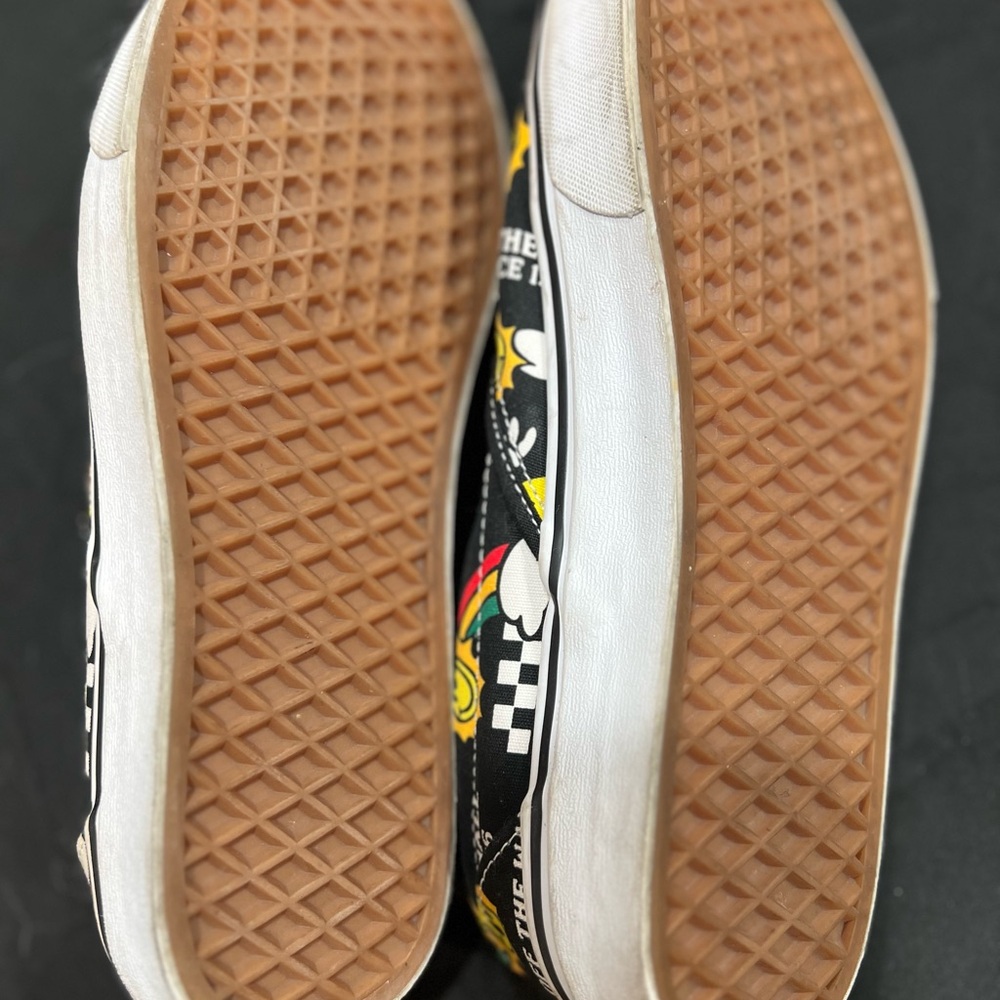 Vans Slip-On Sneakers - Black with Yellow and Blue Print - Picture 3 of 3